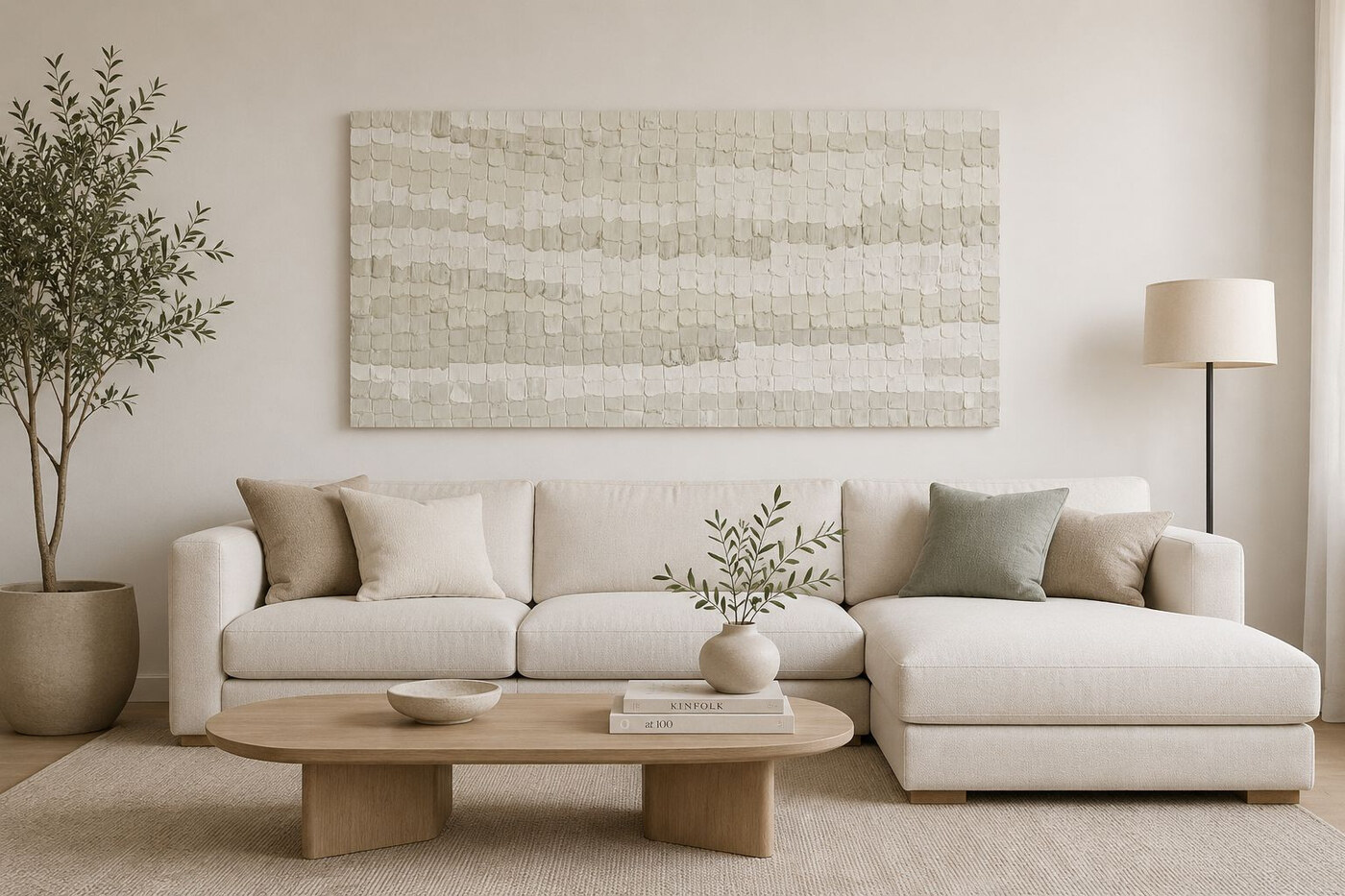 Materia Serena (140 × 70 cm), obra original de Adriana Fernández
