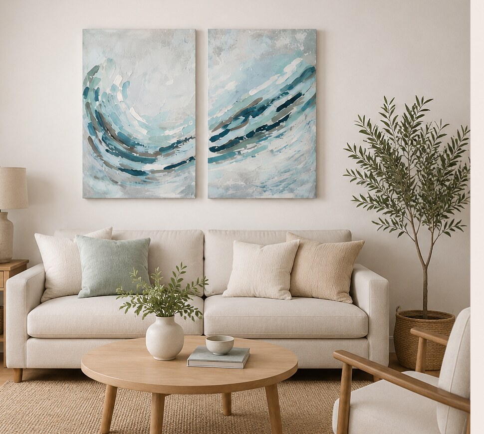 Equilibrio en Movimiento — Díptico 50 × 70 cm c/u, obra original de Adriana Fernández